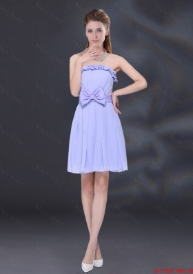 Luxurious 2016 Fall Chiffon Lace Up Dama Dress in Lavender