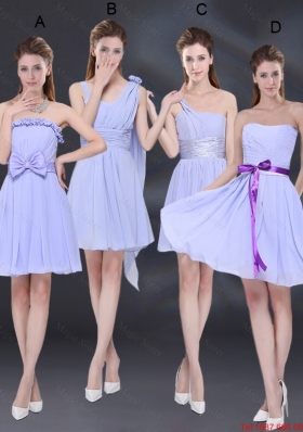 Luxurious 2016 Fall Chiffon Lace Up Dama Dress in Lavender