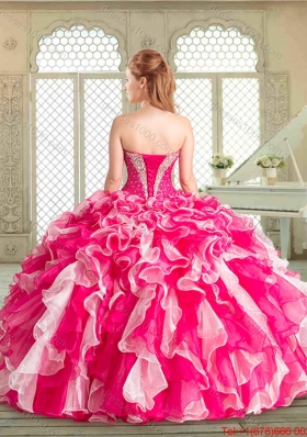 Fashionable Floor Length Sweet 16 Gowns with Beading and Ruffles