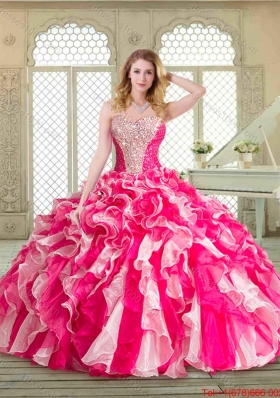 Fashionable Floor Length Sweet 16 Gowns with Beading and Ruffles