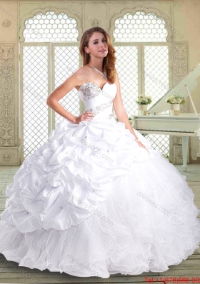 Perfect Brush Train Sweet 16 Dresses with Beading and Pick Ups