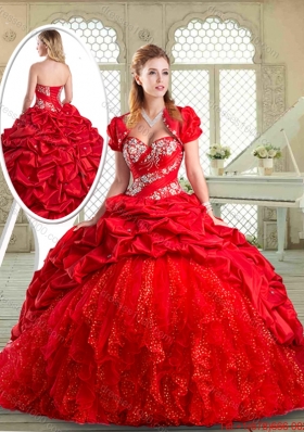 Perfect Brush Train Sweet 16 Dresses with Beading and Pick Ups