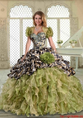 Perfect Camo Quinceanera Dresses with Pick Ups and Hand Made Flowers