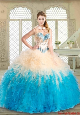 Pretty Sweetheart Sweet 16 Dresses with Beading and Ruffles