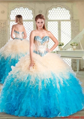 Pretty Sweetheart Sweet 16 Dresses with Beading and Ruffles