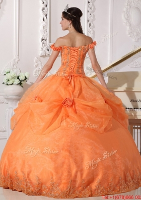 Best Off The Shoulder Sweet 16 Dresses with Appliques and Hand Made Flowers