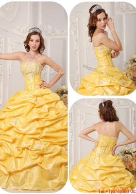 Elegant Ball Gown Court Train Appliques and Beading Quinceanera Dresses