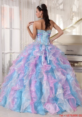 Elegant Multi Color Quinceanera Gowns with Ruffles and Appliques