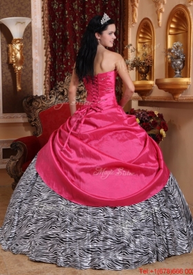 Fall Inexpensive Ball Gown Sweetheart Quinceanera Dresses in Hot Pink