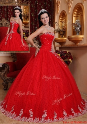 Fashionable Ball Gown Strapless Quinceanera Dresses with Appliques