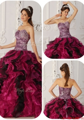 Perfect Sweetheart Ruffles Quinceanera Dresses in Multi Color