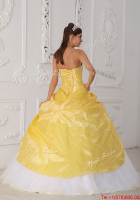 Winter Romantic Ball Gown Appliques and Hand Made Flower Quinceanera Dresses