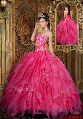 Latest Ball Gown Floor Length Hot Pink Quinceanera Dresses