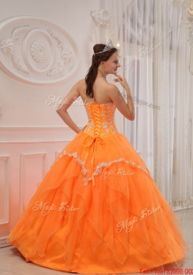 Most Popular Ball Gown Sweetheart Appliques Quinceanera Dresses