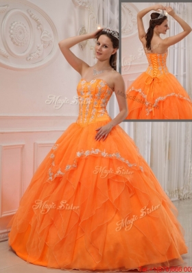 Most Popular Ball Gown Sweetheart Appliques Quinceanera Dresses