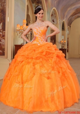 New Arrivals Appliques Sweetheart Quinceanera Dresses in Orange Red