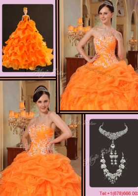 New Arrivals Appliques Sweetheart Quinceanera Dresses in Orange Red