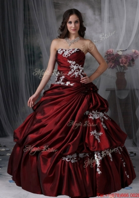 New Style Ball Gown Strapless Appliques Quinceanera Dresses