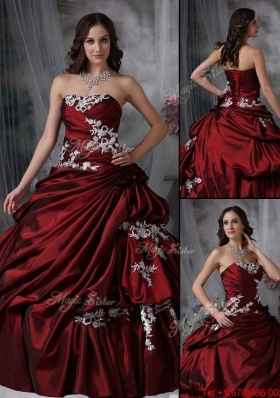 New Style Ball Gown Strapless Appliques Quinceanera Dresses