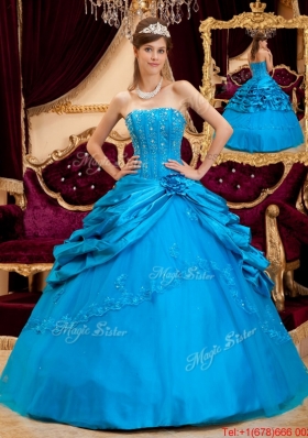 Romantic Ball Gown Strapless Floor Length Sweet Fifteen Dresses