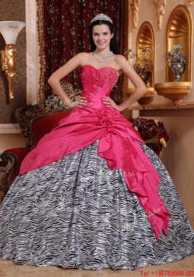 Elegant Ball Gown Hot Pink Quinceanera Gowns with Beading