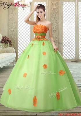 2016 Latest Strapless Prom owns with  Appliques and Belt