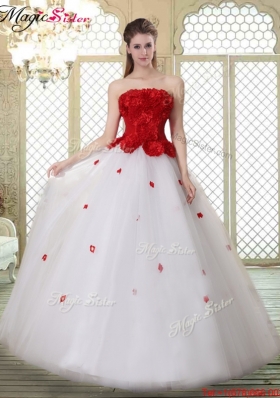 2016 Popular A Line Strapless Prom Dresses with Ruffles