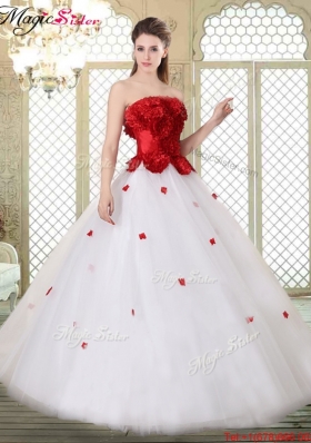 2016 Popular A Line Strapless Prom Dresses with Ruffles