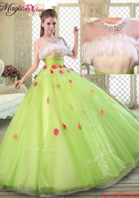 2016 Spring Beautiful Scoop Quinceanera Dresses with Ruffles