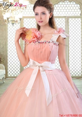 Beautiful Asymmetrical Discount Quinceanera Dresses with Bowknot