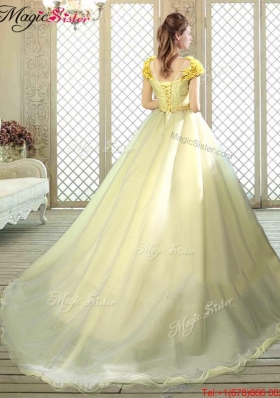 Discount Arrivals Bateau Brush Train Quinceanera Dresses