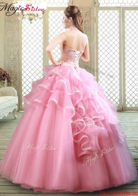 Lovely Strapless Discount Quinceanera Dresses with  Appliques and Ruffles