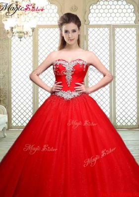 Popular Sweetheart Beading Quinceanera Gowns with Brush Train