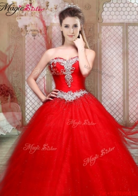 Popular Sweetheart Beading Quinceanera Gowns with Brush Train