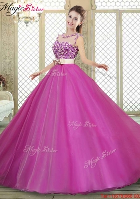 Discount Quinceanera Dresses with Belt and Appliques