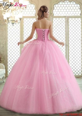 Hot Sale Sweetheart Rose Pink Quinceanera Dresses with Beading