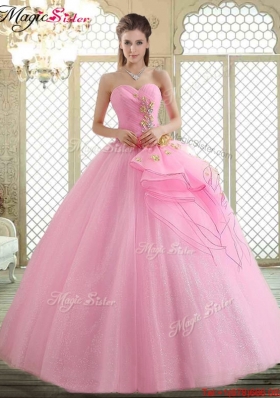 Hot Sale Sweetheart Rose Pink Quinceanera Dresses with Beading