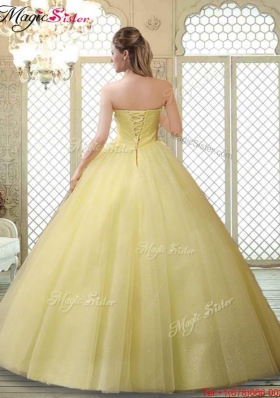 Romantic Strapless Quinceanera Gowns with Appliques and Beading for Fall