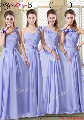 2016 Romantic Empire Straps Bridesmaid Dresses in Lavender