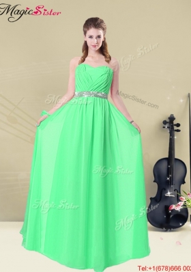 Winter Gorgeous Empire Sweetheart Bridesmaid Dresses with Ruching and Belt