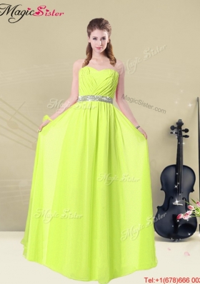 Winter Gorgeous Empire Sweetheart Bridesmaid Dresses with Ruching and Belt