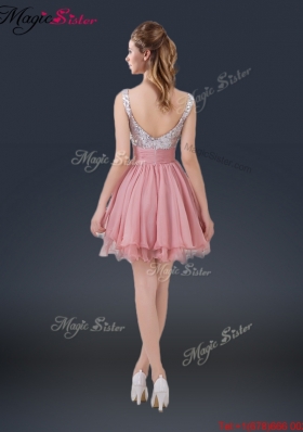 Wonderful Short Straps Paillette Bridesmaid Dresses for Summer