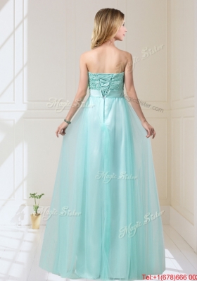 Elegant 2015 Empire Strapless Prom Dresses with Hand Made Flowers