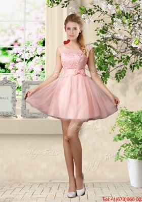 Affordable A Line One Shoulder Appliques Bridesmaid Dresses in Pink