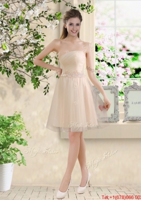 Perfect Short Strapless Champagne Bridesmaid Dresses with Belt