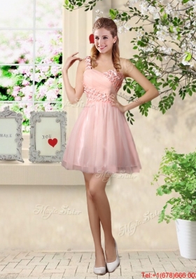 Popular A Line Pink Bridesmaid Dresses with Lace and Appliques