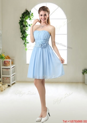 Beautiful Hand Made Flowers Bridesmaid Dresses with Mini Length