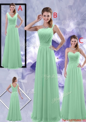 Classical Apple Green One Shoulder Dama Dresses with Zipper up