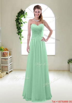 Classical Apple Green One Shoulder Dama Dresses with Zipper up