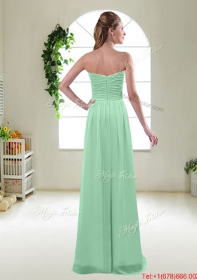 Comfortable Sweetheart Apple Green Bridesmaid Dresses with Ruching